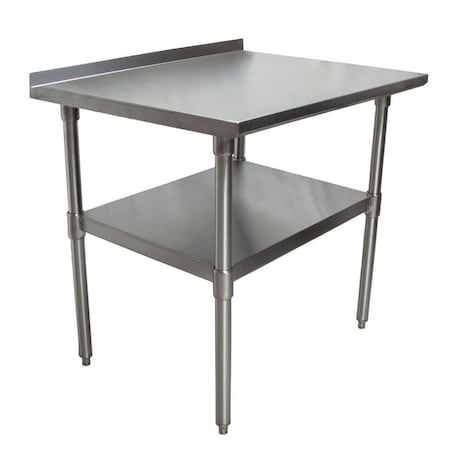 Bk Resources Work Table Stainless Steel Undershelf, Plastic feet 1.5" Riser 36"x24" SVTR-3624